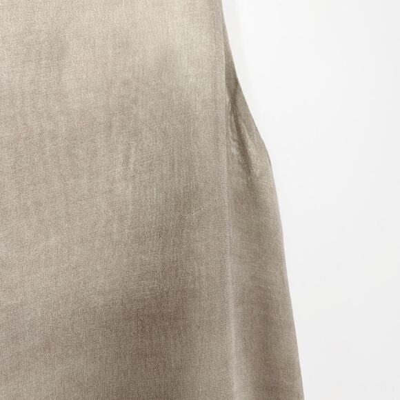 Eileen Fisher Cobblestone Bateau Neck Oxidized Print Silk Shift Dress Medium - Picture 7 of 7